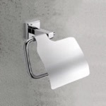 Gedy 6925-13 Toilet Roll Holder With Cover, Polished Chrome